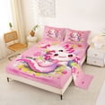 thumbnail image 2 of Erosebridal Pink Cute Axolotl Queen Sheet Sets,Kawaii Cherry Blossom Bed Set For Girly 4pcs, 2 of 6