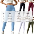 thumbnail image 3 of Karymi Sweatpants Women High Waist Stretch Skinny Pants, Button Closure Solid Casual Slim Fit Long Trousers, 3 of 7
