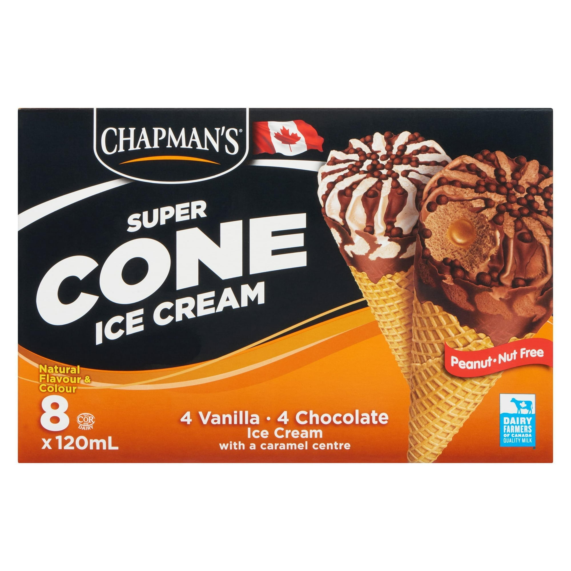 Chapman's Super Caramel Centre Ice Cream Cone in a Box 8 x 120 ml