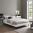 thumbnail image 2 of Pemberly Row Vinyl Upholstered/Solid Wood King Platform Bed in White, 2 of 4