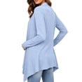 thumbnail image 6 of Hzzrkos Women's Lightweight Open Front Cardigan Long Sleeve Drape Front Knit Sweater Casual Loose Fit Layering Cardigan Outerwear for Office Daily Wear Light Blue S, 6 of 6