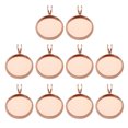 thumbnail image 1 of 10PCS DIY Trays Pendant DIY Time Bezel Pendants Retro V-shaped Hanging Pendants Creative Copper DIY Trays Pendant Multi-purpose for DIY Crafts Jewelry Making Use (Rose Gold Inner 20MM) (Random Style), 1 of 6