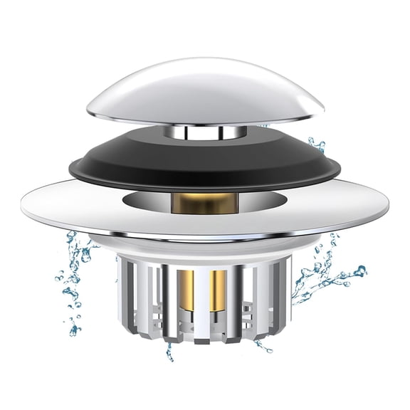 Universal 3 in 1 Bathtub Drain Stopper Bathtub Drain Hair Catcher, Pop-up Tub Stopper with Effective Filter Basket, Anti-Clogging Bathtub Drain Plug Bath Tub Stoppers for 1.45-1.8" Drain Shoe