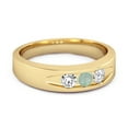 thumbnail image 2 of Culvert Ring 925 Sterling Silver Gold Vermeil 0.30 Ct Emerald Mother's Day Gift Ring, 2 of 3