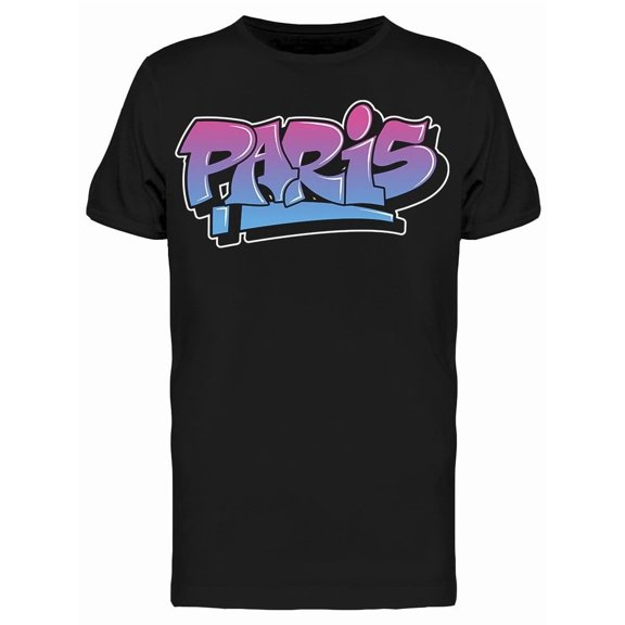 Paris Graffiti Font Colors Tee Men's -Image by Shutterstock