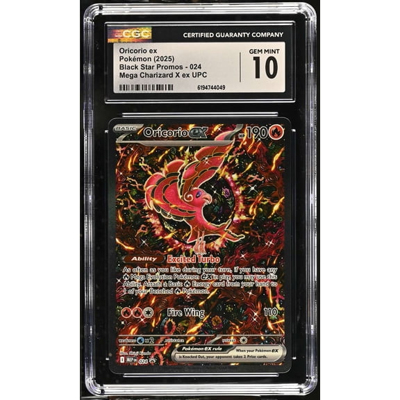 Collectible Graded 2025 English Pokemon Black Star Promos Oricorio ex Mega Charizard X ex UPC CGC 10 #024
