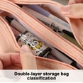 thumbnail image 5 of Clearance Under $1 InsCrazy Pencil Pouch Double-layer Cloth Pencil Case Large Capacity Double-pull Pencil Case Students Portable Zipper Portable Pencil Case, 5 of 5