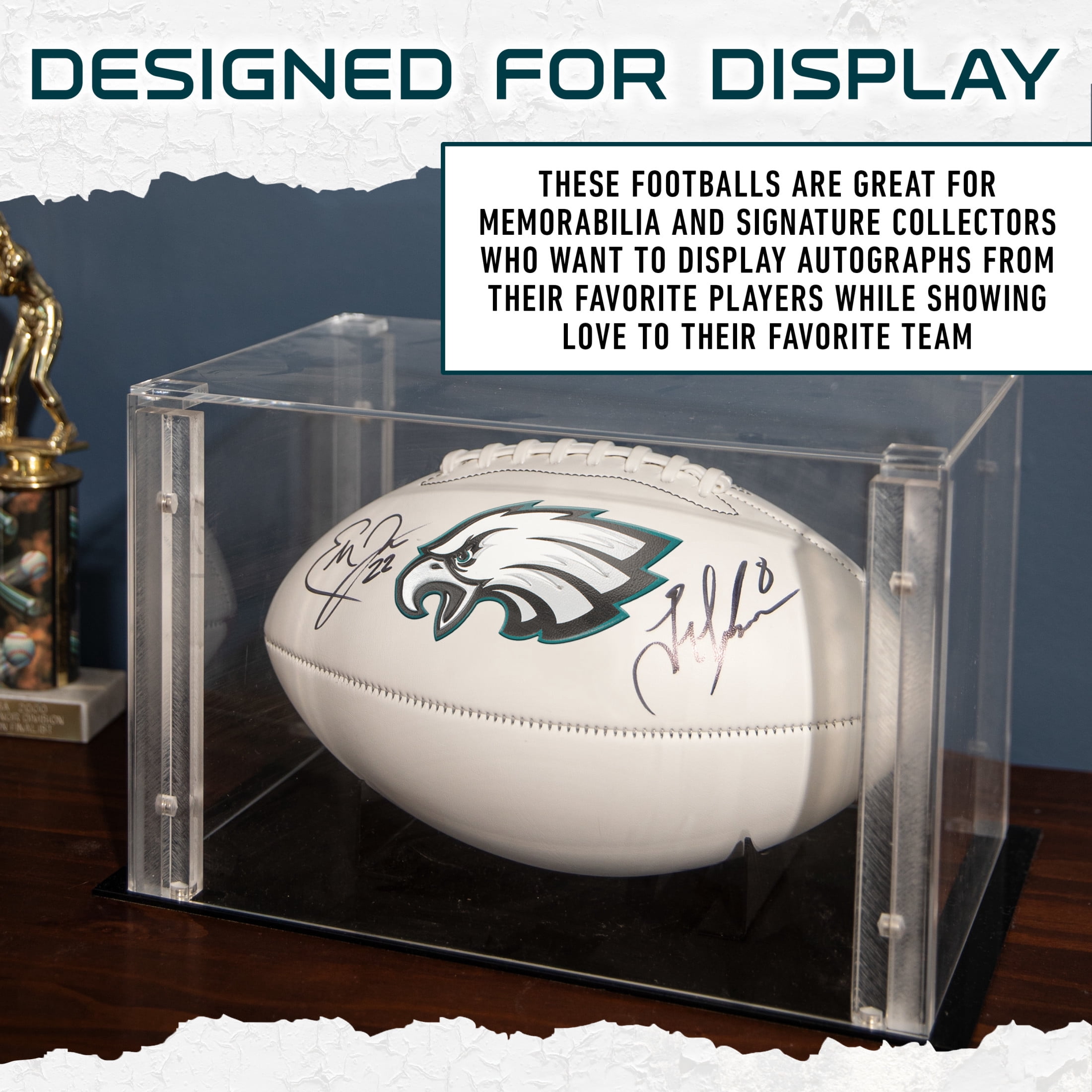 Franklin Sports NFL Philadelphia Eagles Autograph Football - Official Size White Panel Souvenir Football for Autographs + Signatures - NFL Team Fan Shop Memorabilia Football for Display