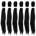 thumbnail image 1 of BEADCEST 6 Pcs Rallonges de Cheveux Torsadées pour Tresses Fil Noir Résistant aux Hautes Températures pour Femmes Mariages, 1 of 5
