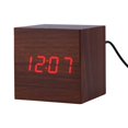 thumbnail image 4 of Modern Wooden Wood Digital LED Desk Alarm Clock Thermometer Timer Calendar, 4 of 6