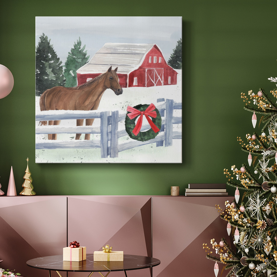 Christmas Farm I- Gallery Wrapped Canvas