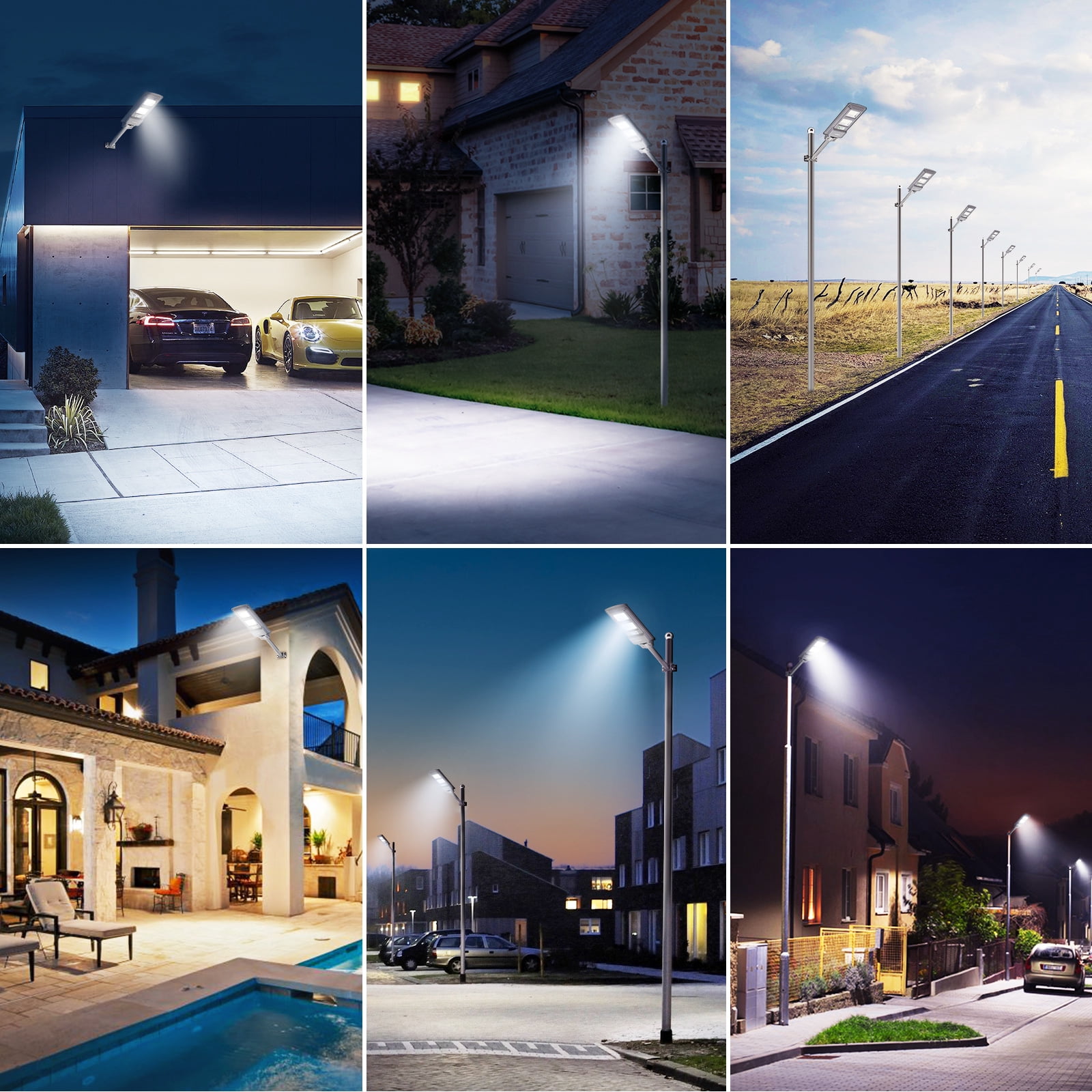 LANGY LED Solar Street Light Motion Sensor 60W, 10000mAh IP65 Waterproof Solar Security Flood Lights Outdoor with Remote Control, Dusk to Dawn Solar Lights Lamp for Garden Yard Parking Lot