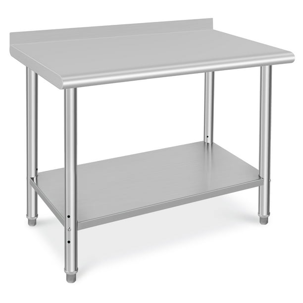 Mesa de Preparación de Acero Inoxidable de 38x24 Pulgadas con Ruedas, Mesa Comercial NSF para Cocina, Restaurante y Hogar