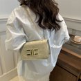 thumbnail image 5 of Bolso de hombro coreano para mujer, bolso de terciopelo plano con cadena a la moda para niñas, bolso cruzado sencillo de color sólido para adolescentes, bolso de coche Sti, 5 of 5