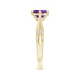thumbnail image 3 of ANGARA Natural Tapered Shank 1.15 ct Amethyst Solitaire Ring with Diamonds in 14K Yellow Gold for Women (Size-7mm) | February Birthstone, Anniversary, Jewelry Gift for Women | Natural Amethyst Ring, 3 of 8