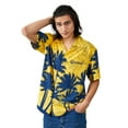 thumbnail image 3 of Corona Palm Tree Silhouettes Short Sleeve Woven Button-Down Yellow Men's Shirt-XL, 3 of 7