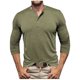 thumbnail image 1 of Blusas y camisas de manga larga y cuello redondo para hombre, de color liso, informales, con botones, de poliéster., 1 of 5
