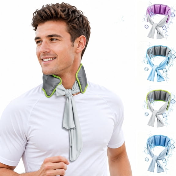 Ljudmp Cooling Neck Wrap Knotted Tie Reusable Headache Relief Neck Scarf Lightweight Soft Cooling Bandana for Running Cycling Hiking Outdoor Sports Blue