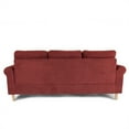 thumbnail image 5 of Sectional Couch with Chaise & Pillows, Reversible Sectional Sofa L-Shaped Settee w/ Solid Wood Legs & Nailheads Trim, Modern Linen Fabric Sleeper Sofa for Living Room, Apartment, Red, 5 of 7