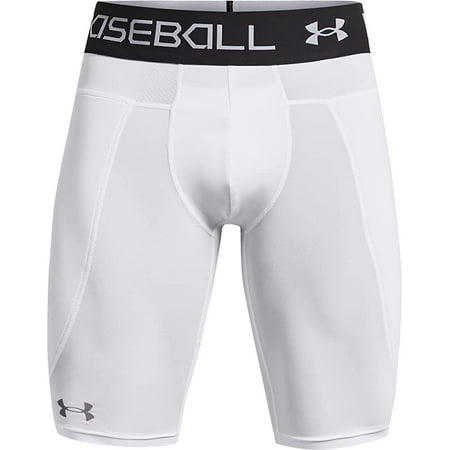 Under Armour Mens Utility Sliding Shorts 21 White 100/Mod Gray X-Large