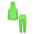 thumbnail image 2 of TTAO Kids Girls Boys Sweatwear Long Sleeve Sport Hooded Hoodie Pullover with Pants Set Tracksuit Fluorescent Green 6-7, 2 of 7