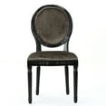 thumbnail image 3 of Noble House Max Indoor Contemporary Velvet Dining Chairs, Set of 4, Gray, 3 of 9