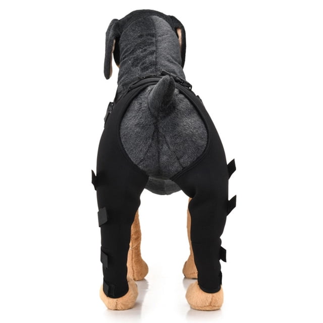 Rodillera Corvejón Colco para Perros Mascotas Ajustable Cómodo Negro Grande Protector de Ortesis de Codo de Pierna