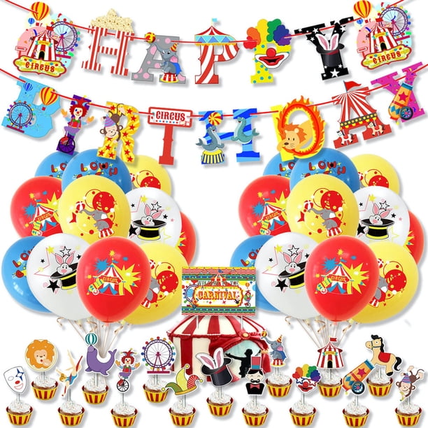 Kit de globos de látex para fiesta de cumpleaños de circo, 43 globos