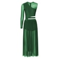 thumbnail image 4 of Manyakai Costumes de Danse Lyrique Moderne pour Femmes Robe Maxi Fluide en Tulle Sans Manches Vert P, 4 of 6