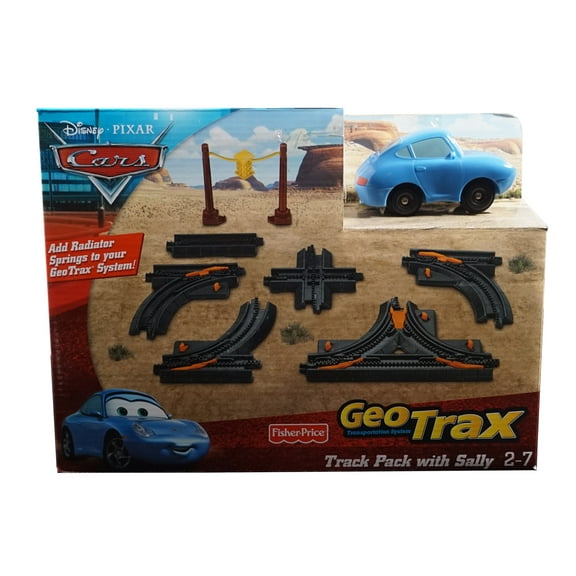 Geotrax Cars Track Pack -   Includes Sally push vehicle, six additional track pieces, and a Radiator Springs street light.