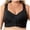 Black, variant on Oversized Front Button Bra Lace Trim Wire-Free Polyamide Spandex Cross-Back Casual White 4XL