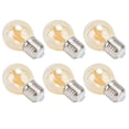 thumbnail image 4 of 6 bombillas LED vintage de cristal dorado regulables G45 E27 de 4 W, luz cálida, 360 lm., 4 of 14