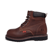 CACTUS Men's 6" Plain Toe Oil Resistant Work Boots 627-DK.BRWN, Size 8.5 US