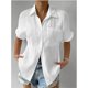 thumbnail image 5 of Blusa de manga corta con bolsillo de solapa informal para mujer, camisa de verano de Color sólido, 5 of 5