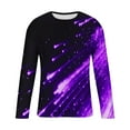 thumbnail image 2 of ZCFZJW 3D Falling Stars Print Long Sleeve Graphic T-Shirts for Men Big and Tall Regular Fit Casual Round Neck Pullover Sweatshirts Trendy Athletic Workout Tees Tops Purple XXL, 2 of 5