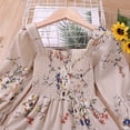 thumbnail image 4 of Esaierrr Baby Kids One-Line Neckline Princess Dress for Girls Crushed Flower Party Dress Long Sleeve Casual Dress Priming Dress Autumn for 2-6Y, 4 of 7