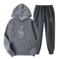 thumbnail image 1 of Aboser Womens 2 Piece Sweatsuit Set Casual Graphic Hoodie with Jogger Pants Workout Sets Comfy Solid Color Tracksuit Work Sweat Suits, 1 of 2