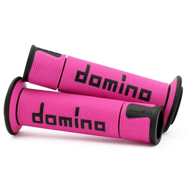Puños para motocicleta DOMINO A450 Road Racing fucsia y negro