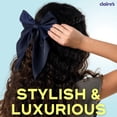 thumbnail image 2 of Claire's Navy Blue Satin Hair Bows with Barrette Clip Closure, Elegant Hair and Fashion Accessory for Women, Teens, Tweens, and Girls, 6-inches Long, 2 of 4