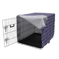 thumbnail image 3 of Navy Blue Dog Crate Cover, Navy Blue Color Background with Zig Zag Patterned Modern Design Art, Easy to Use Pet Kennel Cover for Medium Large Dogs, 35" x 23" x 27", Navy Blue and White, by Ambesonne, 3 of 6