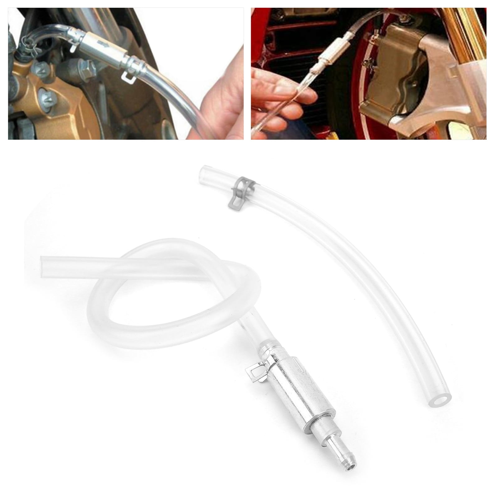Henmomu 2PCS Brake Bleeder Hose 5mm ID 8mm OD Aluminum Bleed Tool Kit Motorbike Accessories