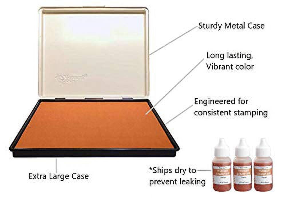 Infusion 8" x 12" Extra Large Industrial Stamp Ink Pad, Your Go to Large Stamp Ink Pad for Bright Color, Even Coverage and Durability, Orange Stamp Pad
