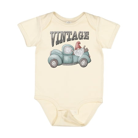 

Inktastic Vintage Pickup Truck with Gnome Gift Baby Boy or Baby Girl Bodysuit