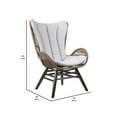 thumbnail image 5 of Indoor Outdoor Lounge Chair with Intricate Rope Woven Wingback, Brown, 5 of 6