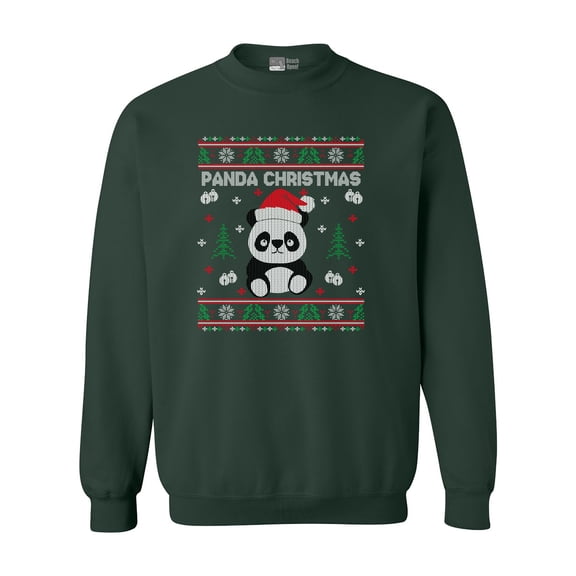 Merry Panda Christmas Cute Bear Funny DT Crewneck Sweatshirt