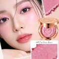 thumbnail image 4 of Rose Embossed Blush Compact Spring Orange Powder With Mirror & Brush, Natural Finish Face, 4 of 8