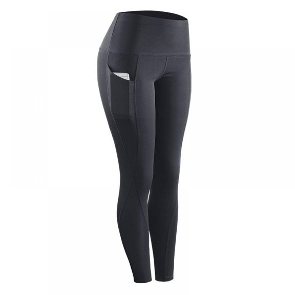 Women High Elastic Leggings Pant Women Solid Stretch Compression Sportswear Casual Yoga Jogging Leggings Pants With Pocket