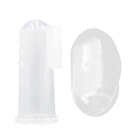 Worallymy 1Pcs Kids Finger Toothbrush Baby Infant Soft Silicone Finger Toothbrush Teeth Rubber Massager Brush with Box