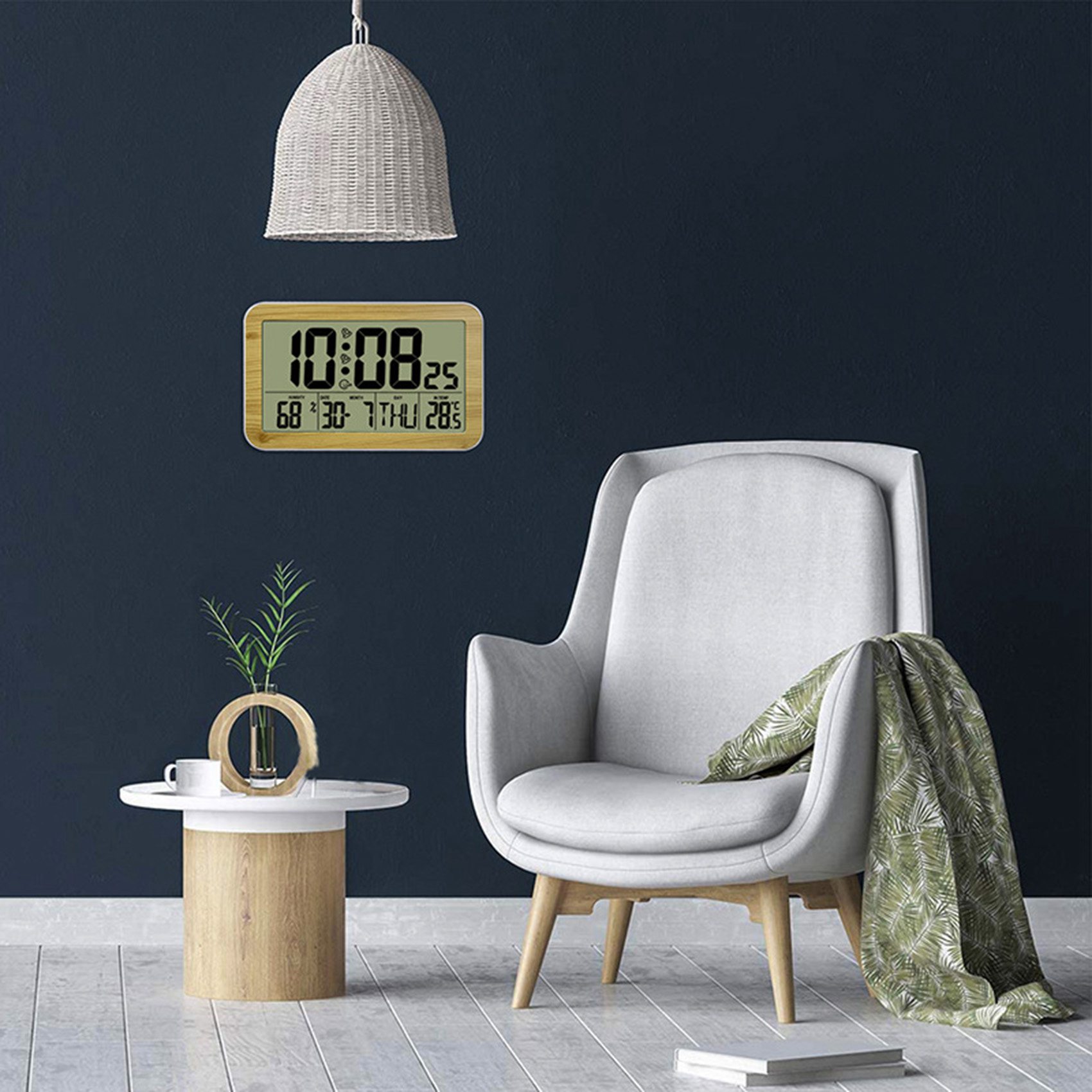 Large Screen Digital Wall Clock Home Electronic Student Alarm Display Desk B