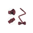 thumbnail image 2 of INSPIRE CHIC Mens Solid Color Layered Necktie Pre-tied Bow Ties for Party Wedding Burgundy, 2 of 4
